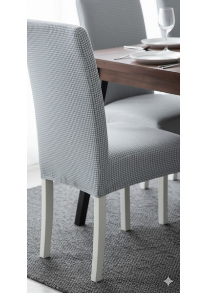 Likralı 6'lı Sandalye Kılıfı Pamuklu Yıkanabilir Kahverengi modelleri