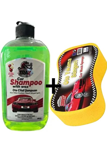 Oto Aromalı Cilalı Şampuanı + Oto Yıkama Süngeri