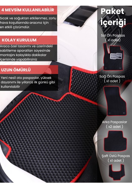 Ford Courıer (2013-2023) Uyumlu Eva Paspas Tam Set–araca Özel,su Geçirmez,kolay Montaj