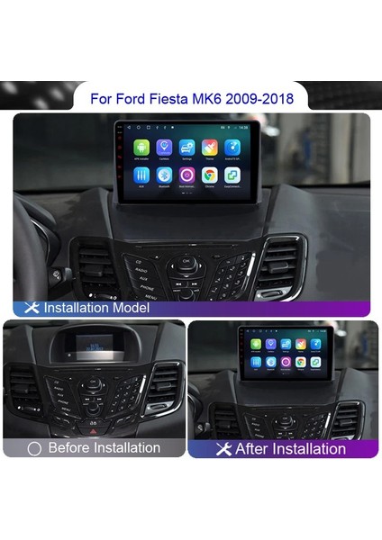 Ford FİESTA(2009-2018)-9''ANDROİD Gerçek 2+32 GB / 4 Çekirdek 1.6ghz / Wıfı 5.0ghz / Bt 5.4-Kablosuz Carplay-Hd Kameralı-Teknik Destekli fırsatları