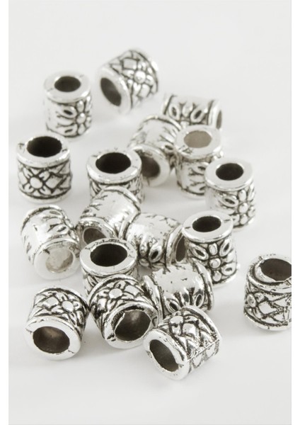 Sepetim Çiçek Desenli Tesbih Ara Aparatı 50 Gram-Gümüş Rengi