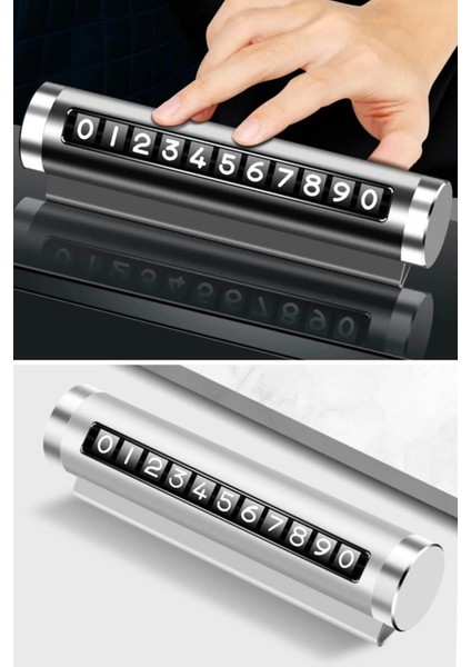 Alüminyum Kasa Gri Renk Çevirmeli Araç Içi Telefon Numaratörü Park Oto Numaratörü ( Lisinya )