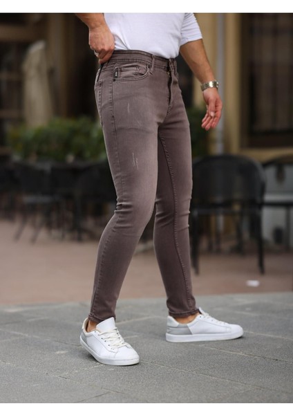 Erkek Jeans Slim Likralı Denim Bordo Kot Pantolon fiyatları