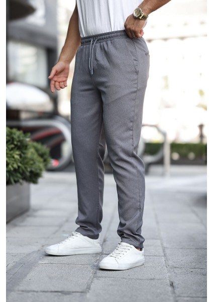 Erkek Bel Lastikli Düz Paça Jogger Füme Pantolon fiyatları