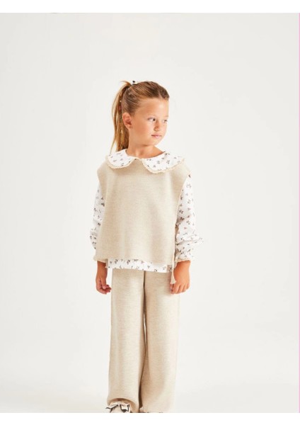 Kız Çocuk Krem Triko 3'lü Takım fiyatları