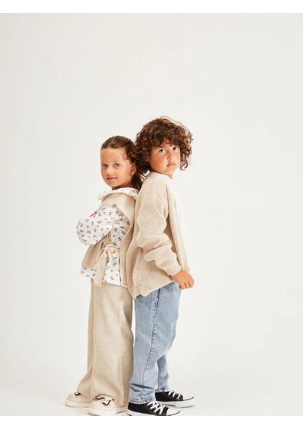 Kız Çocuk Krem Triko 3'lü Takım fırsatları