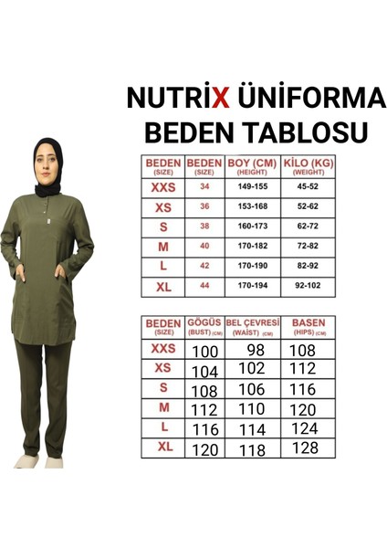 Tesettür Haki Soft Likralı Hemşire ve Doktor Forması Takımı Hastane Üniforması fırsatları