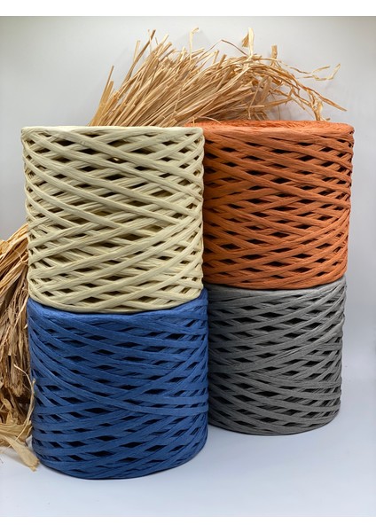 4`lü Paket Rafya (800 Gram) Kağıt Ip Çanta Ipi Şapka Ipi Terlik Ipi Supla Ipi Naturel Raffia fiyatları