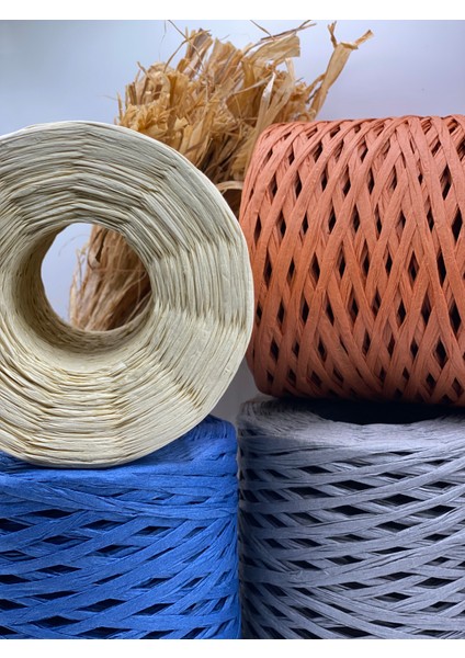4`lü Paket Rafya (800 Gram) Kağıt Ip Çanta Ipi Şapka Ipi Terlik Ipi Supla Ipi Naturel Raffia modelleri