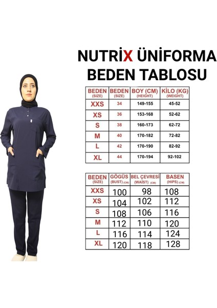 Tesettür Lacivert Soft Likralı Hemşire ve Doktor Forması Takımı Hastane Üniforması indirimleri