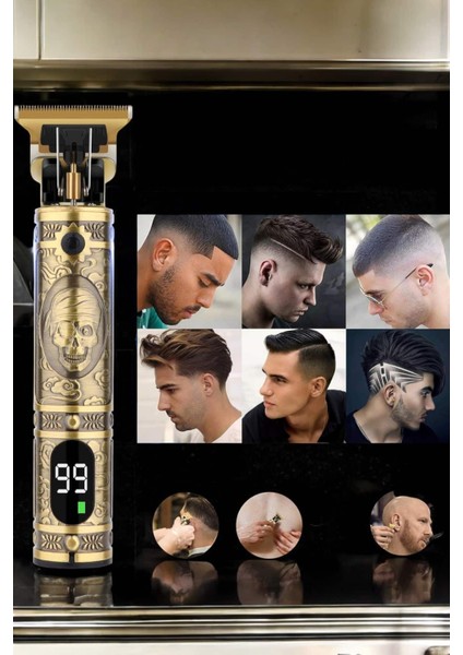 Sepetim Tıraş Makinesi Şarjlı Profesyonel Saç Kesme Makinesi Gold Çizik Tıraş modelleri