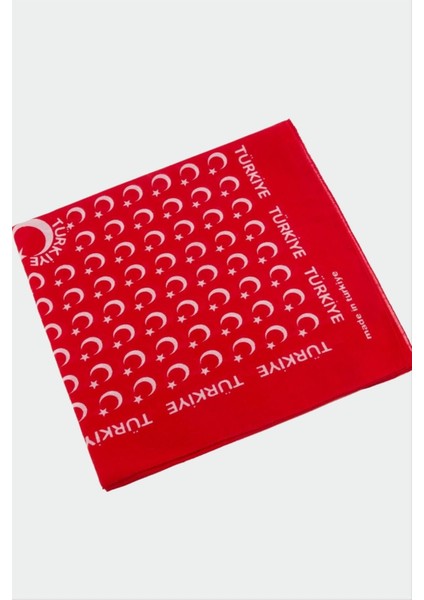 Sepetim Ay Yıldız Desenli Bandana 50X50-KIRMIZI fiyatları