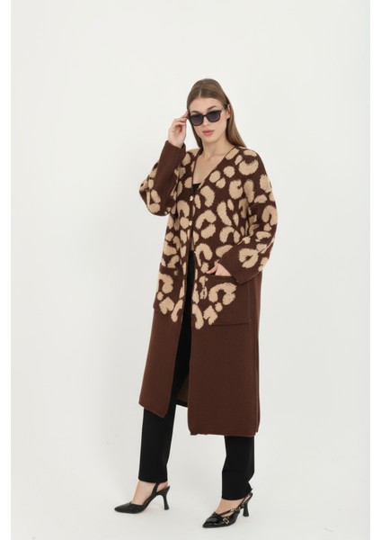Kadın Teddy Pelüş Gold Düğmeli Havlu Desenli Yırtmaçlı (V) Cepli Yaka Uzun Hırka fiyatları