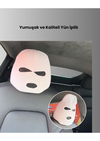 Sepetim Kışlık Araç Koltuk Başlık Koruyucu Komik Maske Tasarımlı fırsatları