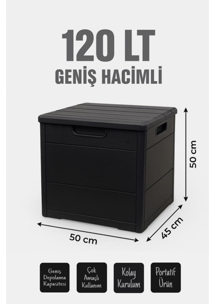 Sandık 120 Lt Organizer Kapaklı Bahçe, Balkon, Kiler Sandığı Çok Amaçlı Demonte fiyatları