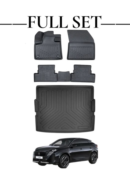Peugeot 3008 Elektrikli 2024+ Araca Özel Bagaj Havuzu ve 4d Paspas Takımı Premium
