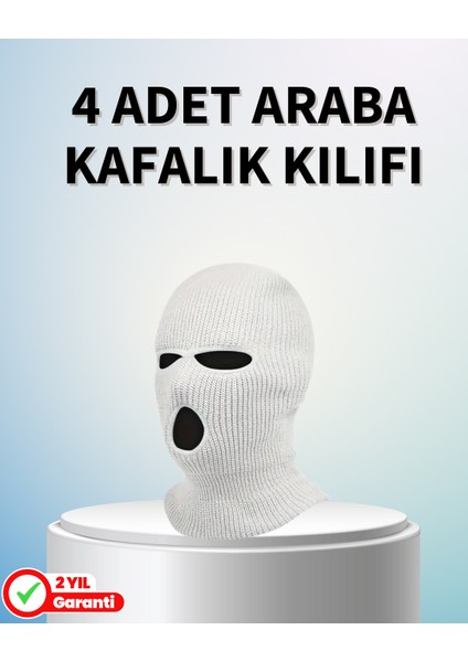 Sepetim Komik Tasarımlı 4’lü Araç Kafalık Kılıfı Polyester Kumaş