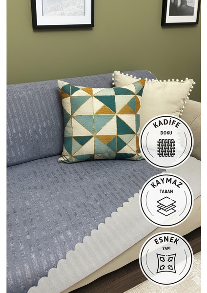 Liza Kaymaz Taban Süngerli Kadife Koltuk Örtüsü 170X210 cm