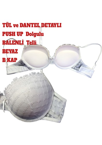 Sütyen Push Up Dolgulu Balenli Telli Çıkartılabilir Askılı B Kap modelleri