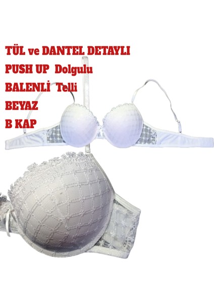 Sütyen Push Up Dolgulu Balenli Telli Çıkartılabilir Askılı B Kap fırsatları