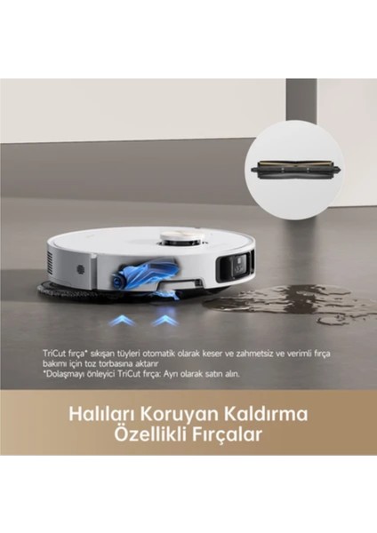 X40 Ultra Robot Süpürge Beyaz, 12.000PA Emiş Gücü