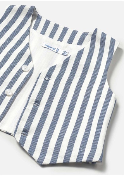 Erkek Bebek Çizgili Keten Yelek 1303 modelleri