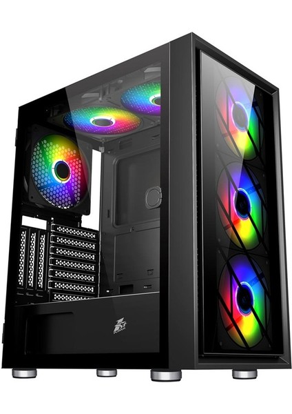 Hello Papana 1st Player Ar7-G Siyah 750W 80+ Sılver Atx 3.1 Argb 4X12CM Fan Temperli Cam USB 3.0 Atx Kasa