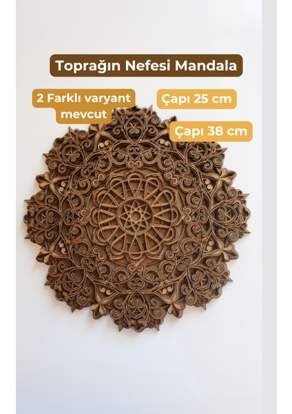 Duvar Süsü Bohem Mandala Ham Ahşap Salon Antre Ev Dekoru "toprağın Nefesi" Katmanlı Mandala fiyatları