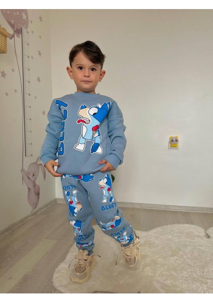 Bluey Figürlü Şardonlu 3 Iplik Sweatshirt-Eşofman Altı Kışlık Erkek Çocuk Takım fiyatları