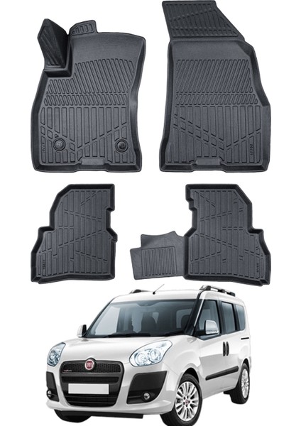 Fiat Doblo Geniş Aile 2010-2022 Uyumlu Araca Özel Lüx 4d Paspas