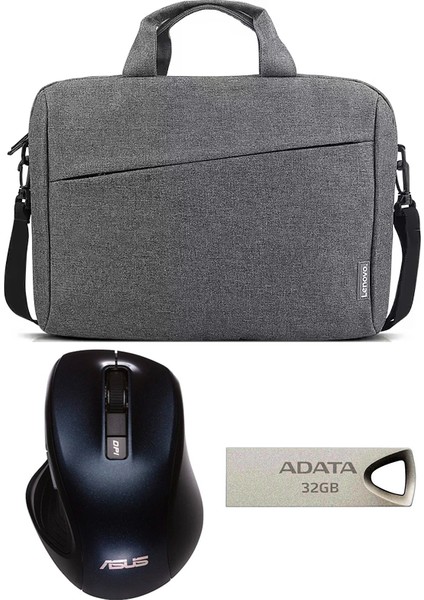 32GB Flash Bellek - Asus MW202 Optik Mouse - Lenovo T210 Notebook Çanta (3 Lü Set)