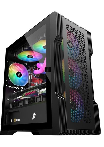 Hello Papana 1st Player Trılobıte T3 Siyah 600W 80+ Argb 4X12CM Fan Temperli Cam Mesh USB 3.0 M-Atx Kasa