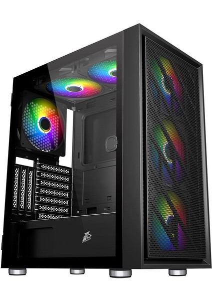 Hello Papana 1st Player Ar7 Siyah 650W 80+ Argb 4X12CM Fan Temperli Cam Mesh USB 3.0 Atx Kasa