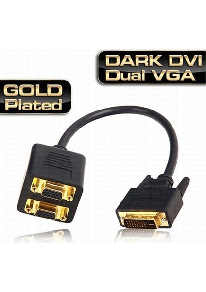 Hello Papana Dark DK-HD-ADVIX2VGA Dvı Erkek / 2 x VGA Dişi Dönüştürücü