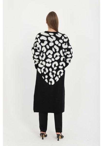 Kadın Teddy Pelüş Gold Düğmeli Havlu Desenli Yırtmaçlı (V) Cepli Yaka Uzun Hırka indirimleri