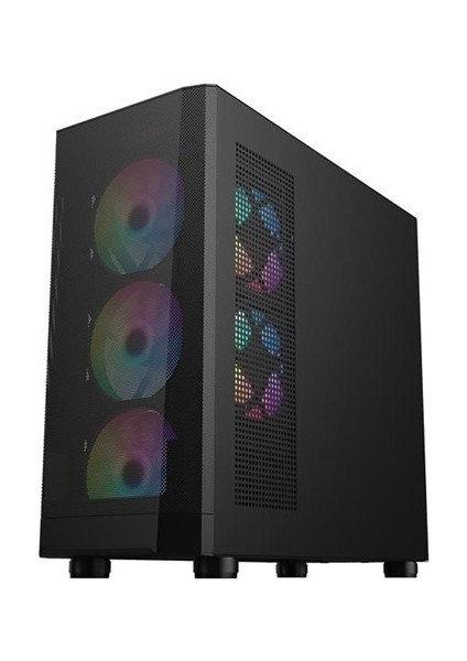Hello Papana 1st Player Fd5-M Siyah 600W 80+ Argb 4X12CM Fan Temperli Cam Mesh USB 3.0 M-Atx Kasa