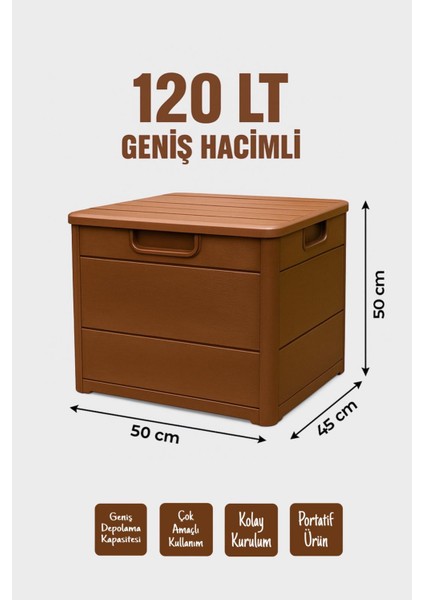 Sandık 120 Lt Organizer Kapaklı Bahçe, Balkon, Kiler Sandığı Çok Amaçlı Demonte fiyatları