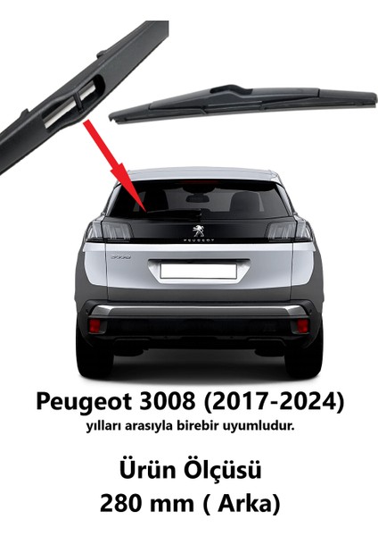 Peugeot 3008 (2017-2024) Arka Silecek Süpürgesi