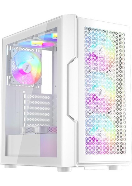 Hello Papana 1st Player Trılobıte T7 Beyaz 650W 80+ Argb 4X12CM Fan Temperli Cam Mesh USB 3.0 Atx Kasa