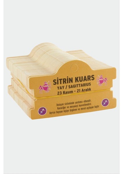 Sepetim Sitrin Kuars - Yay Burç Bileklik Kartı-Sarı fiyatları