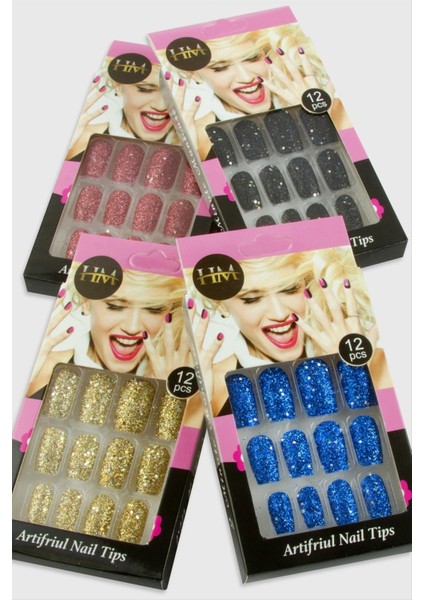 Sepetim Simli Renkli Takma Tırnak-Renkli modelleri