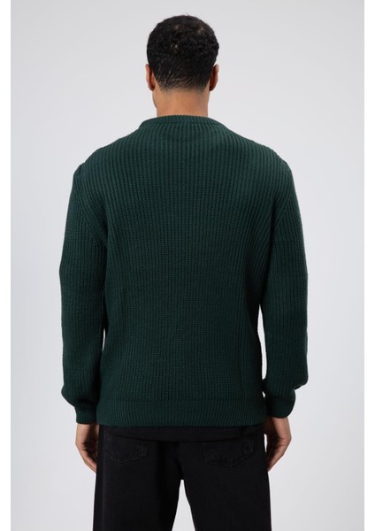 Bisiklet Yaka Oversize Triko Kazak Nefti indirimleri