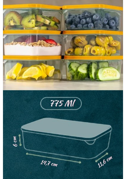 17'li Buzdolabı Düzenleyici Organizeri Mikrodalgaya Uygun Difriz Saklama Kabı (5X3500ML)(12X775ML)