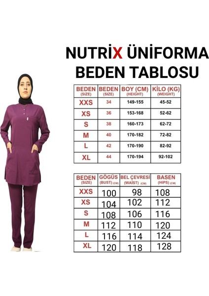 Tesettür Açık Mürdüm Soft Likralı Hemşire ve Doktor Forması Takımı Hastane Üniforması indirimleri