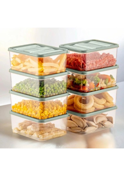 17'li Buzdolabı Düzenleyici Organizeri Mikrodalgaya Uygun Difriz Saklama Kabı (5X3500ML)(12X775ML) fırsatları