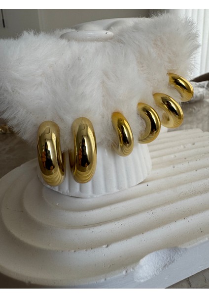 Kalın Halka Gold 6'lı Set Küpe fiyatları