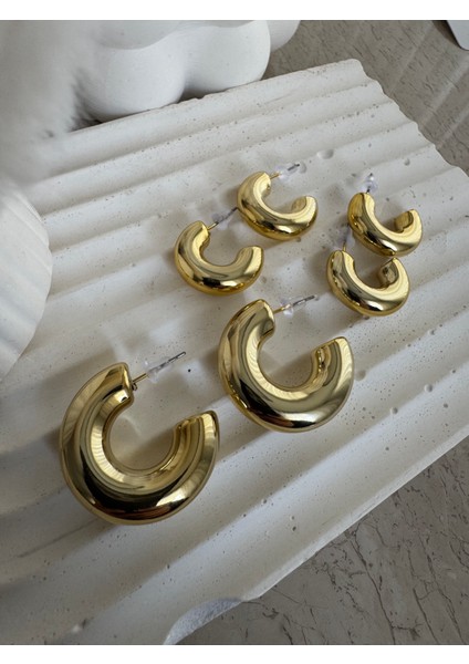 Kalın Halka Gold 6'lı Set Küpe fırsatları