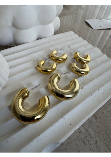 Kalın Halka Gold 6'lı Set Küpe indirimleri