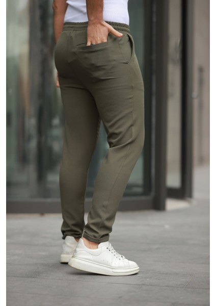 Erkek Trend Beli Lastikli Duble Paça Pantolon modelleri