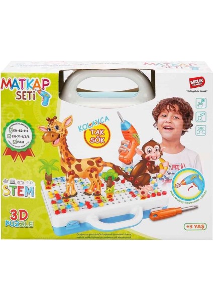 Nessiworld URT014-001 Birlik, 3D Eğitici Matkap Seti Hayvanlar Özel Fiyatlı Ürün
